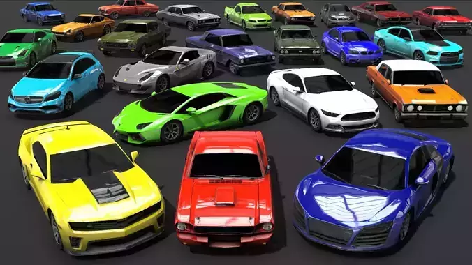 Low Poly 3D Cars Pack Racing Cars