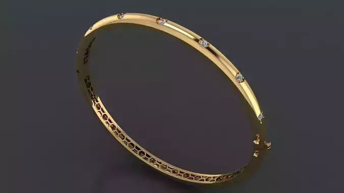 The Icon Cuff Bangle Bracelet jewelry 3D model - for Her