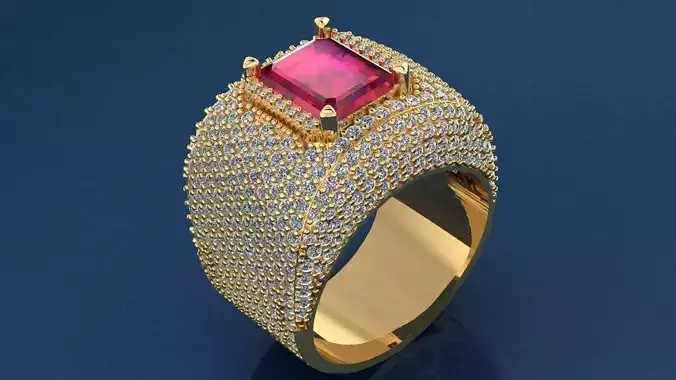 The Regent King Ring - Hip hop -  jewelry 3D model - for him