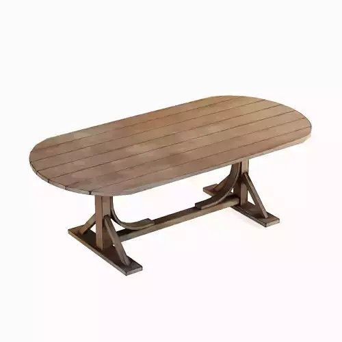 Medieval Wooden Tavern Table 05