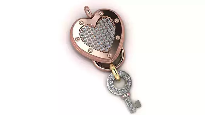 The Celestial Heart Locket Pendant jewelry 3D model - for Her