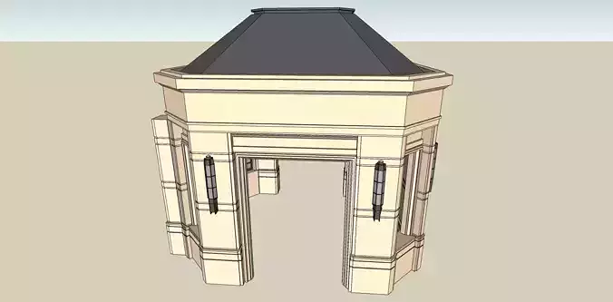 Neoclassical Garden Pavilion SKP Model