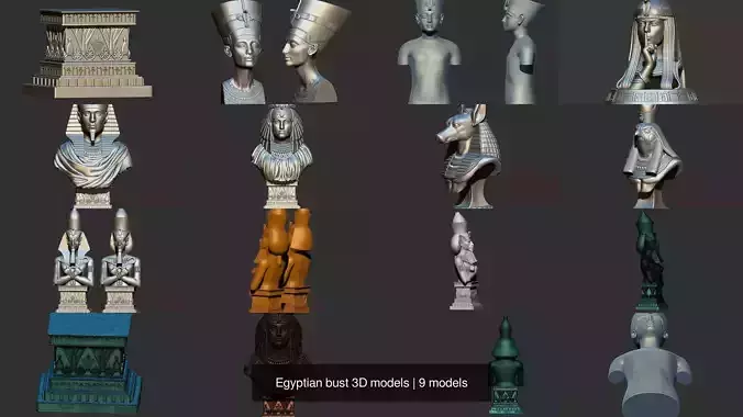 Egyptian bust 3D models