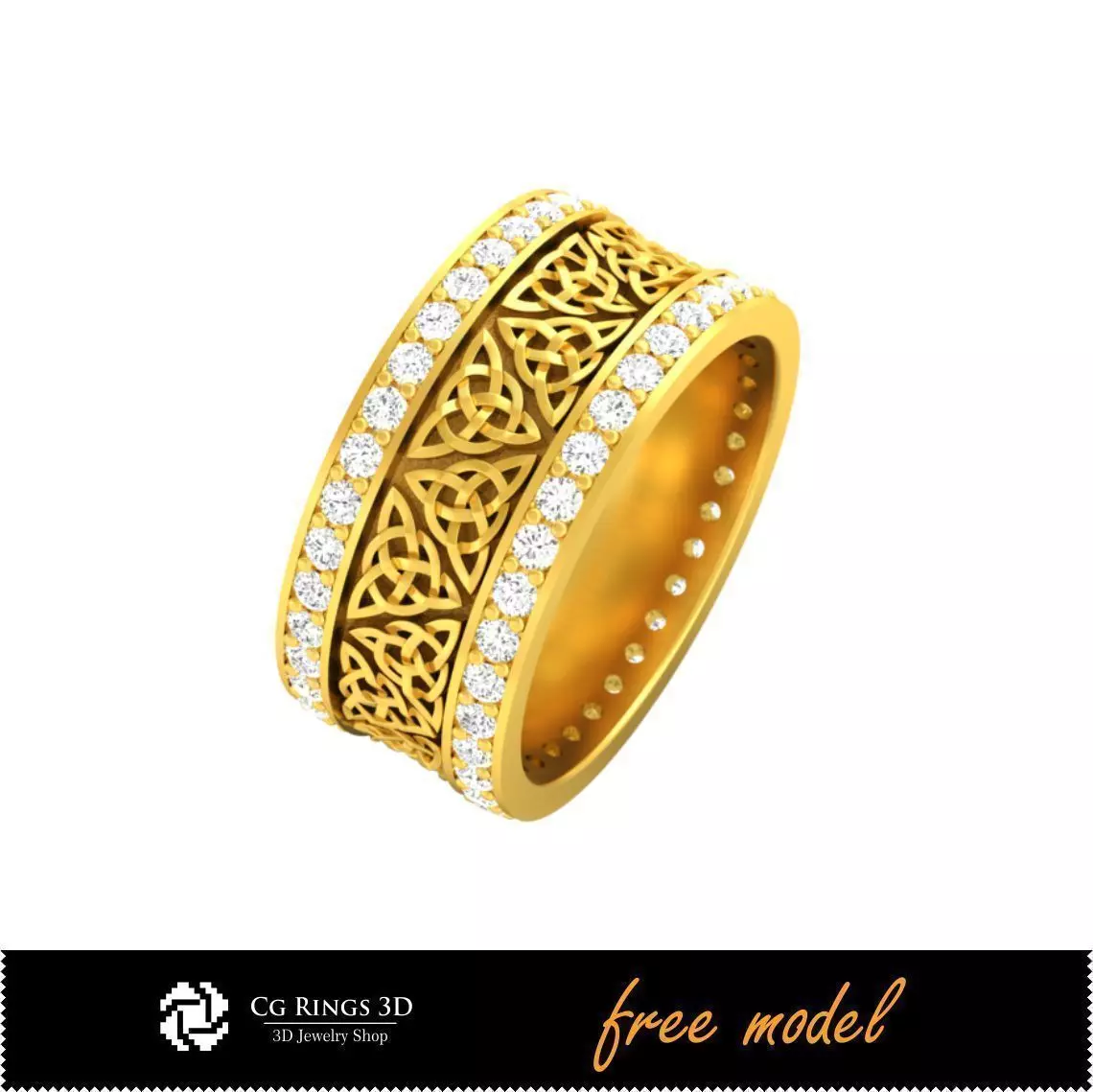 3D CAD Celtic Wedding Ring- Free 3D Model Free 3D print model