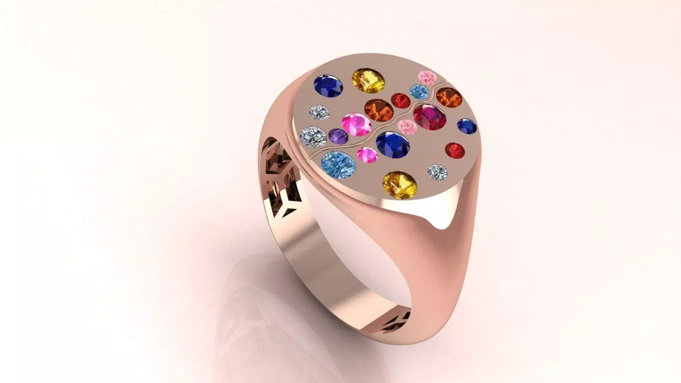 Kaleidoscope Ring jewelry 3D model - for Her 3D print model