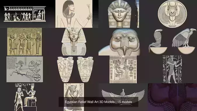 Egyptian Relief Wall Art 3D Models