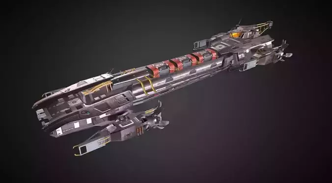Cargo Spaceship Low-poly 3D model