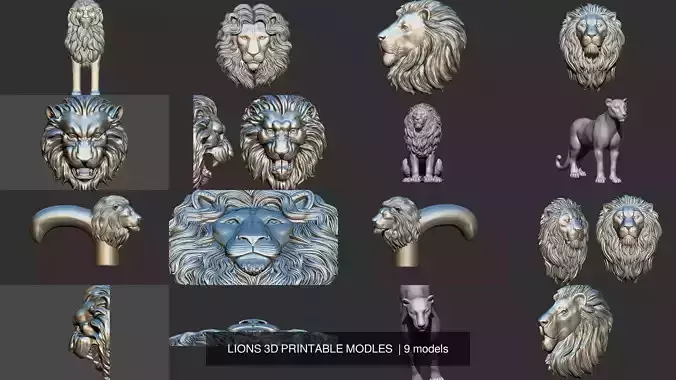 LIONS 3D PRINTABLE MODLES 