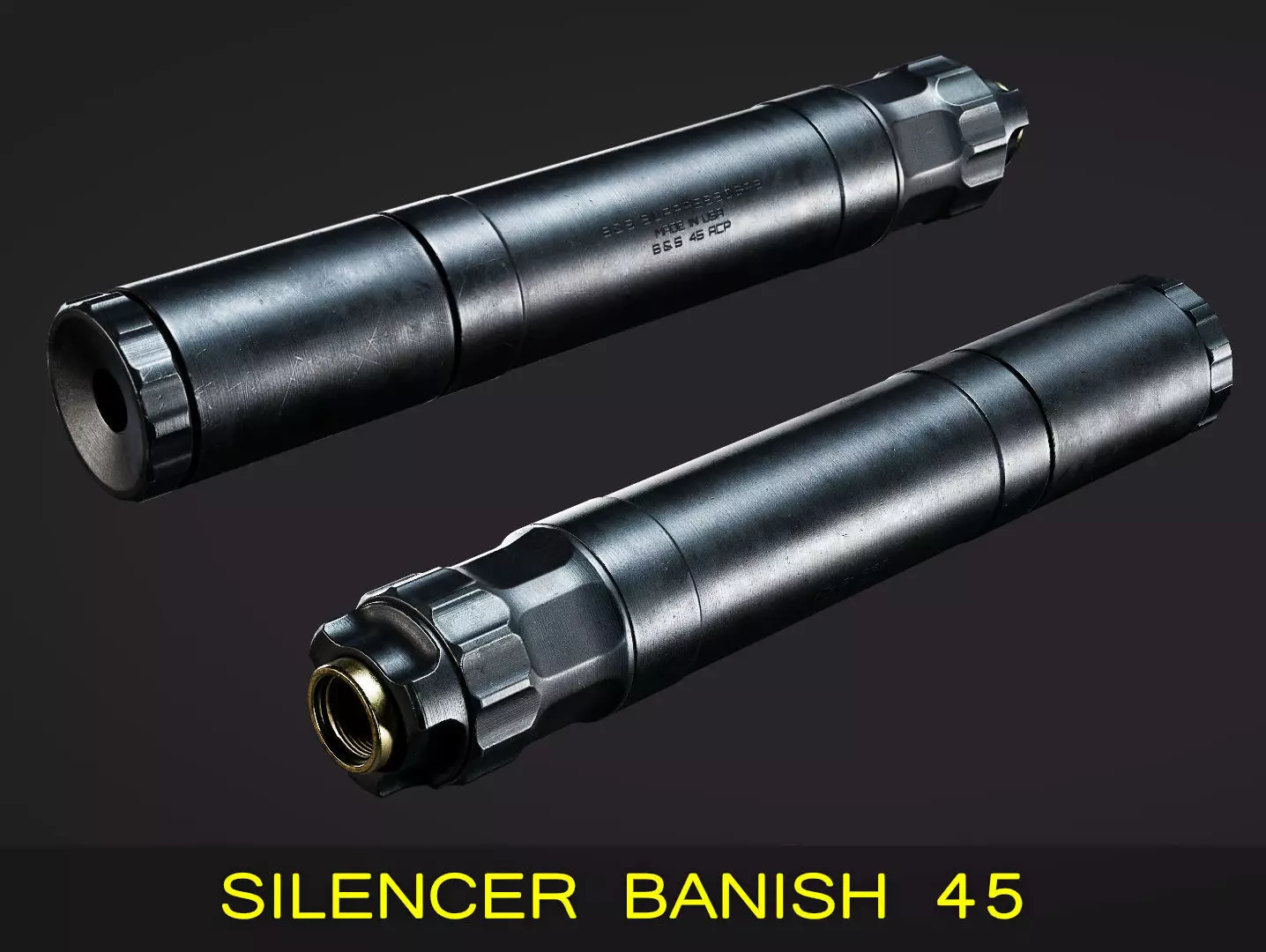 Pistol Silencer Banish 45 Low-poly 3D model