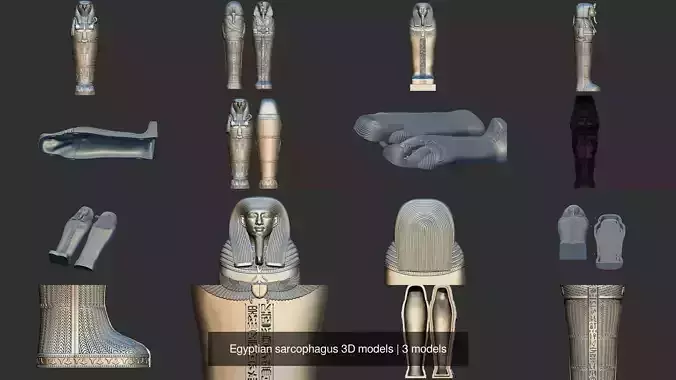 Egyptian sarcophagus 3D models