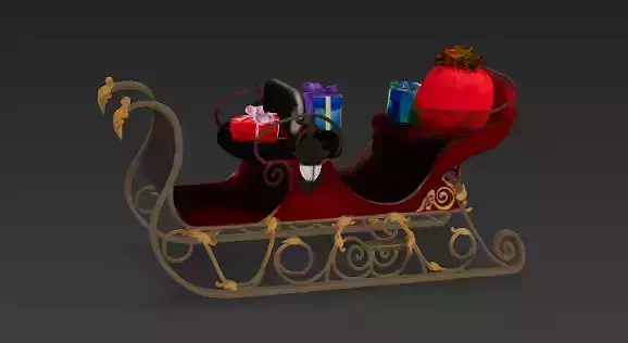Ornate Santa Sleigh with Presents