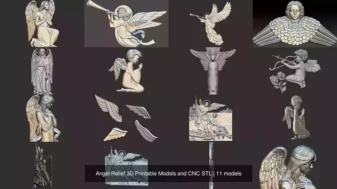 Angel Relief 3D Printable Models and CNC STL