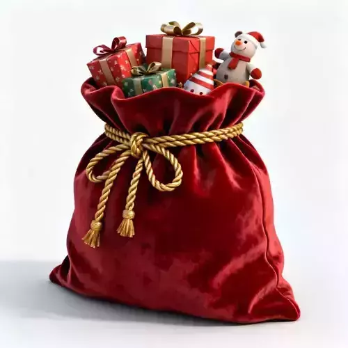 Santa Overflowing Gift Sack 3D Model