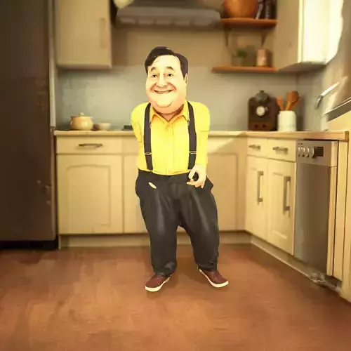 Cheerful Character in Suspenders model pack