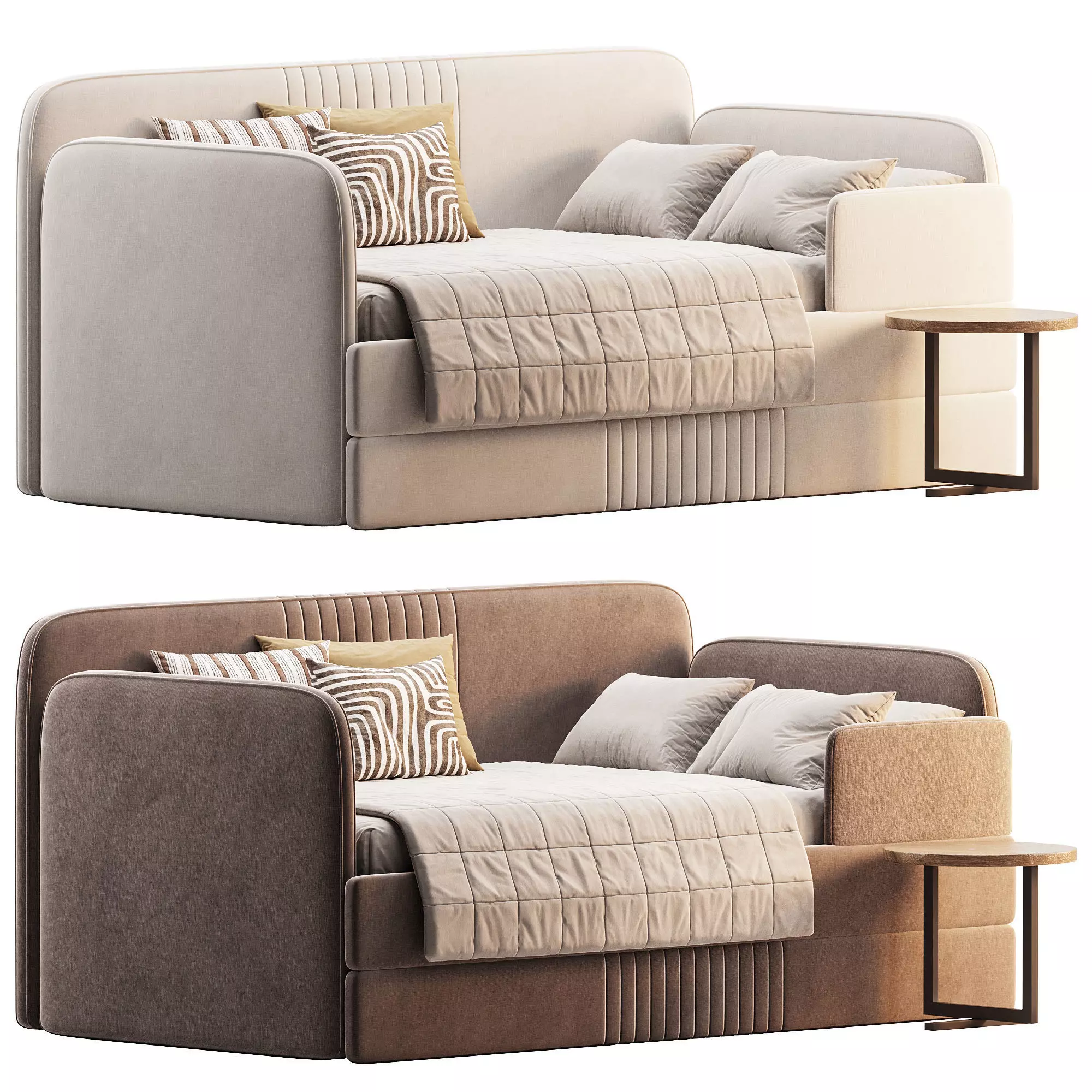 Childrens soft sofa bed Bunny Low-poly 3D model