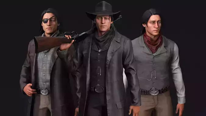 RDR2 Van der Linde Gang Trio 3D Model