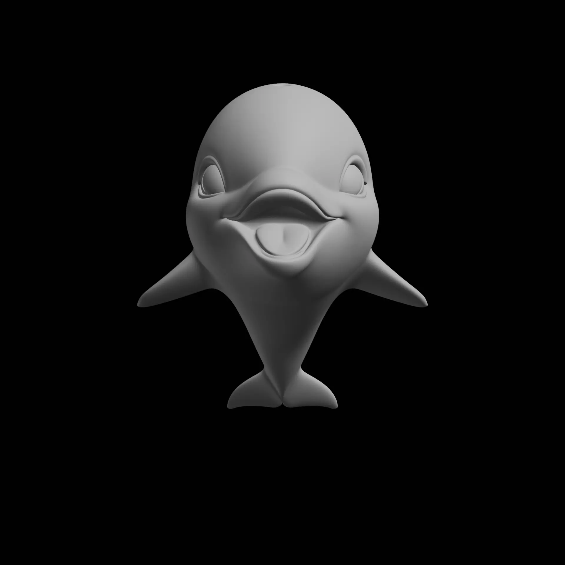 Cute Smiling Dolphin 3D print model