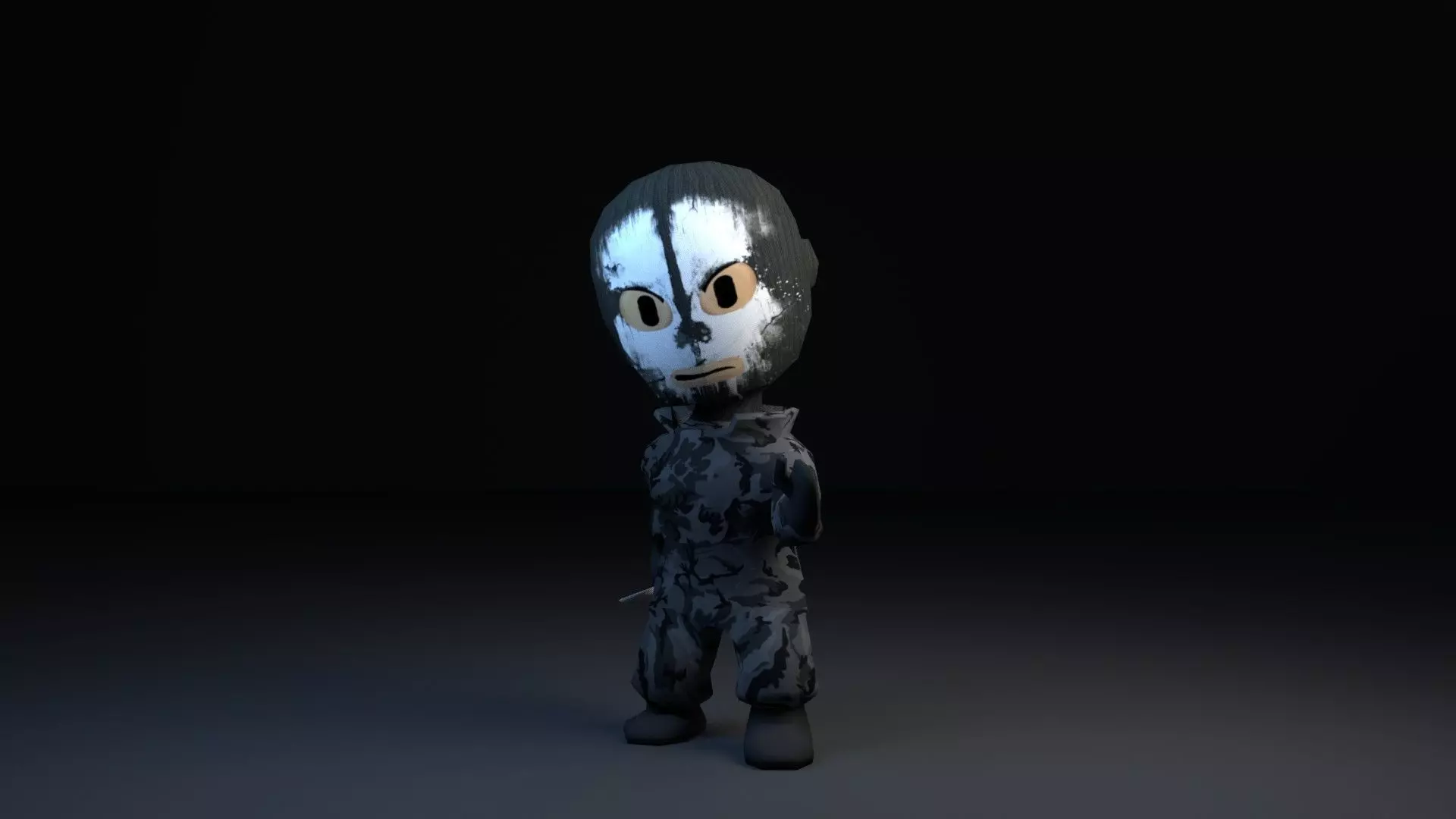 Assassin humanoid Low-poly 3D model