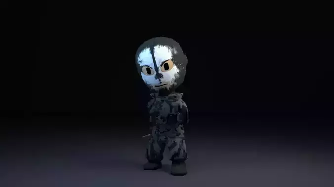 Assassin humanoid Low-poly 3D model