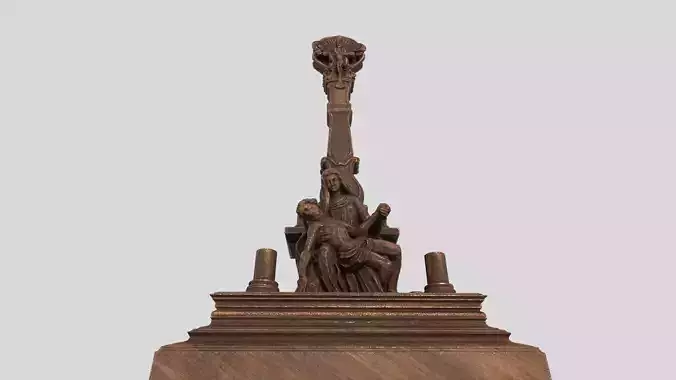 jesus wooden candle holder