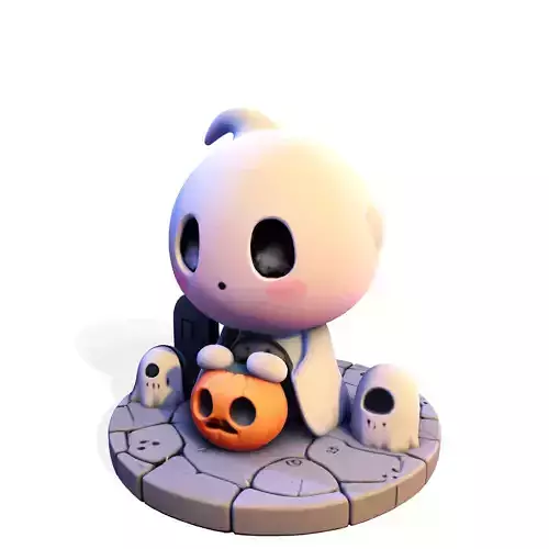 Chibi Halloween Ghost 3D Model