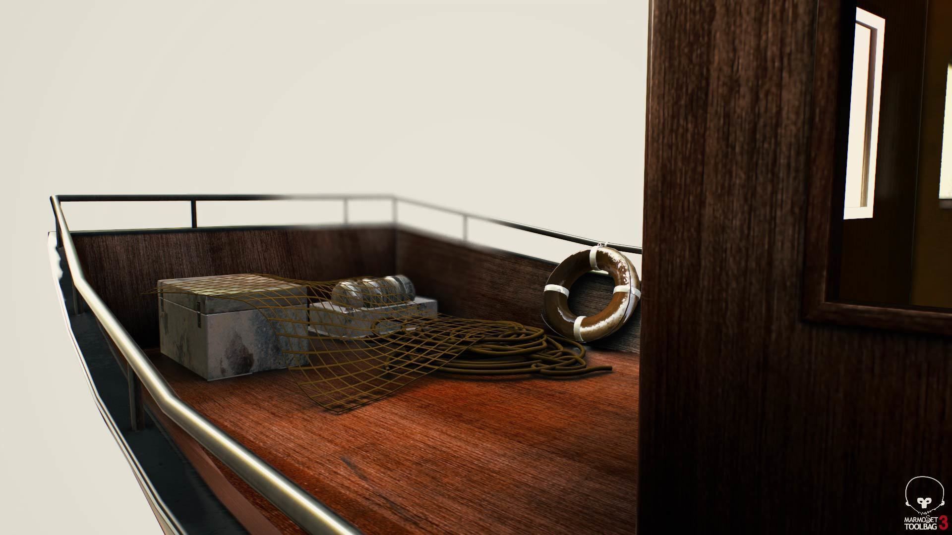 Norwegian fishing boat Low-poly 3D model_14