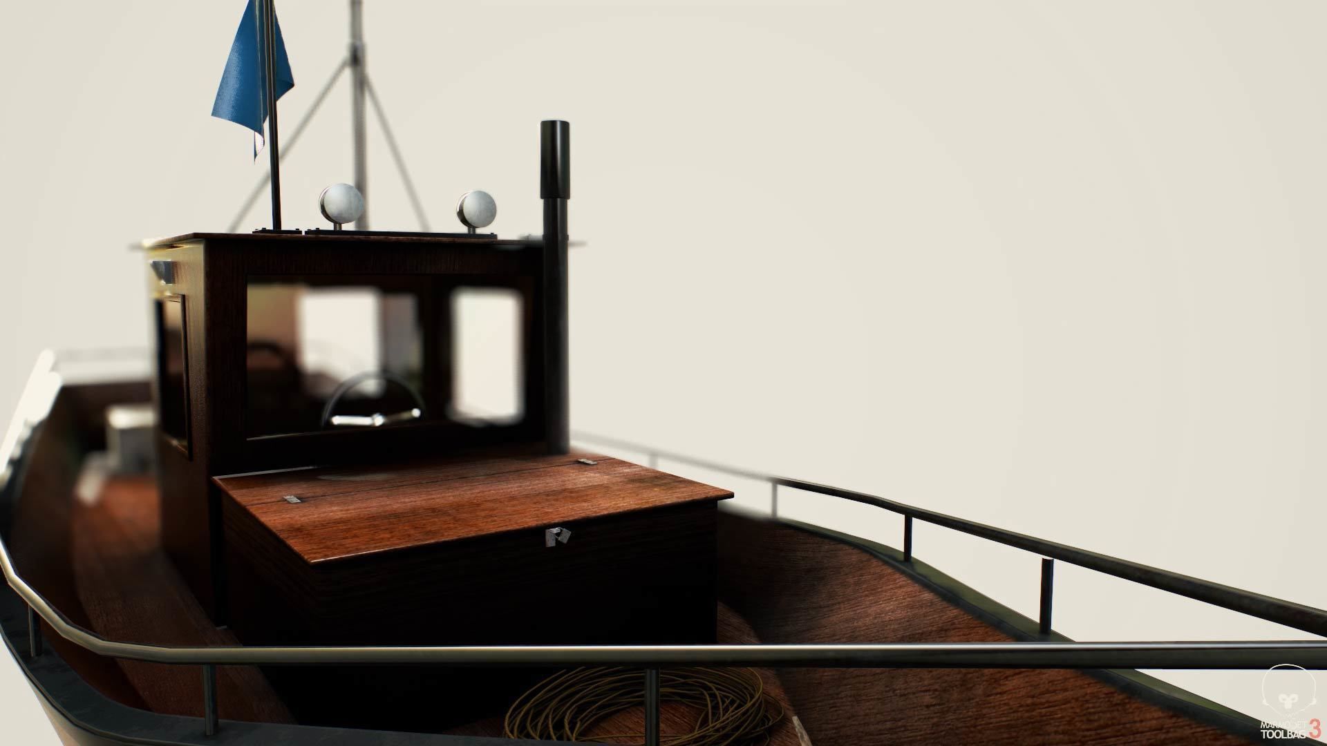 Norwegian fishing boat Low-poly 3D model_16