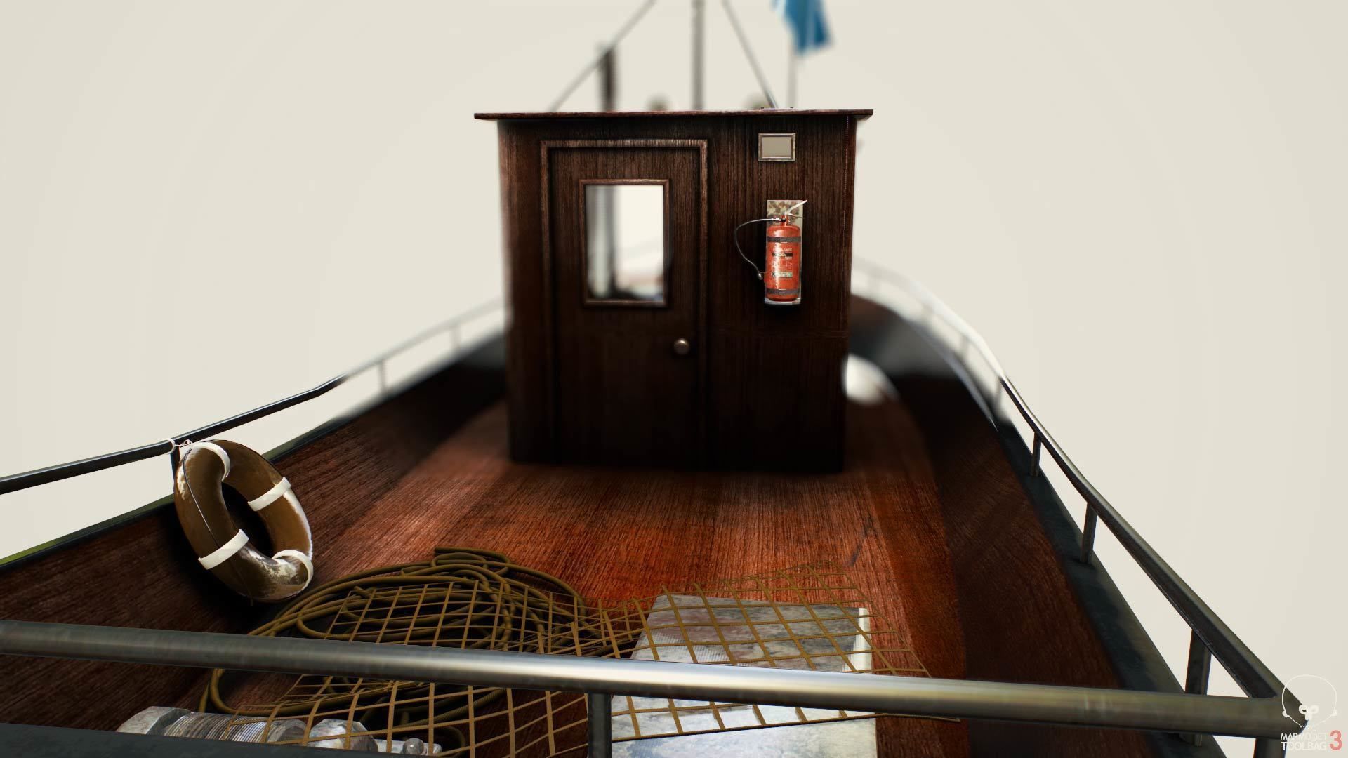 Norwegian fishing boat Low-poly 3D model_3