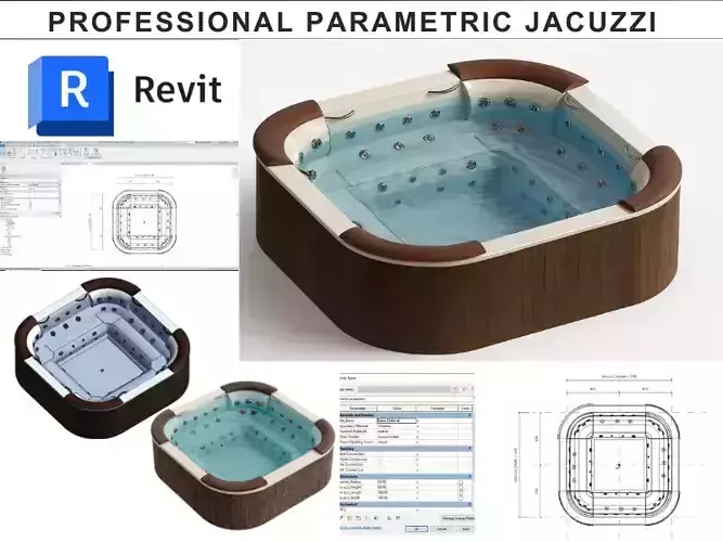 Professional Parametric Jacuzzi - Revit Family