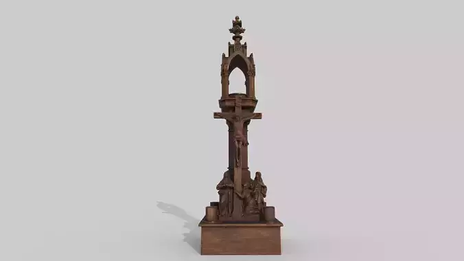 jesus wooden candle holder hi poly