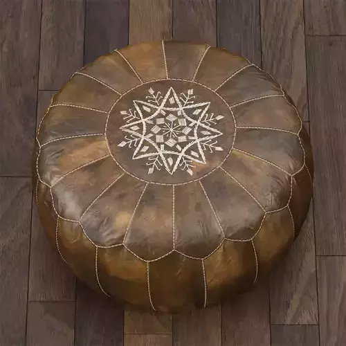 Moroccan Leather Pouf 3D model