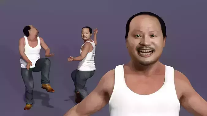 Realistic Chinese Rural Comedy NPC  farmer XIE GUANGKUN Dance