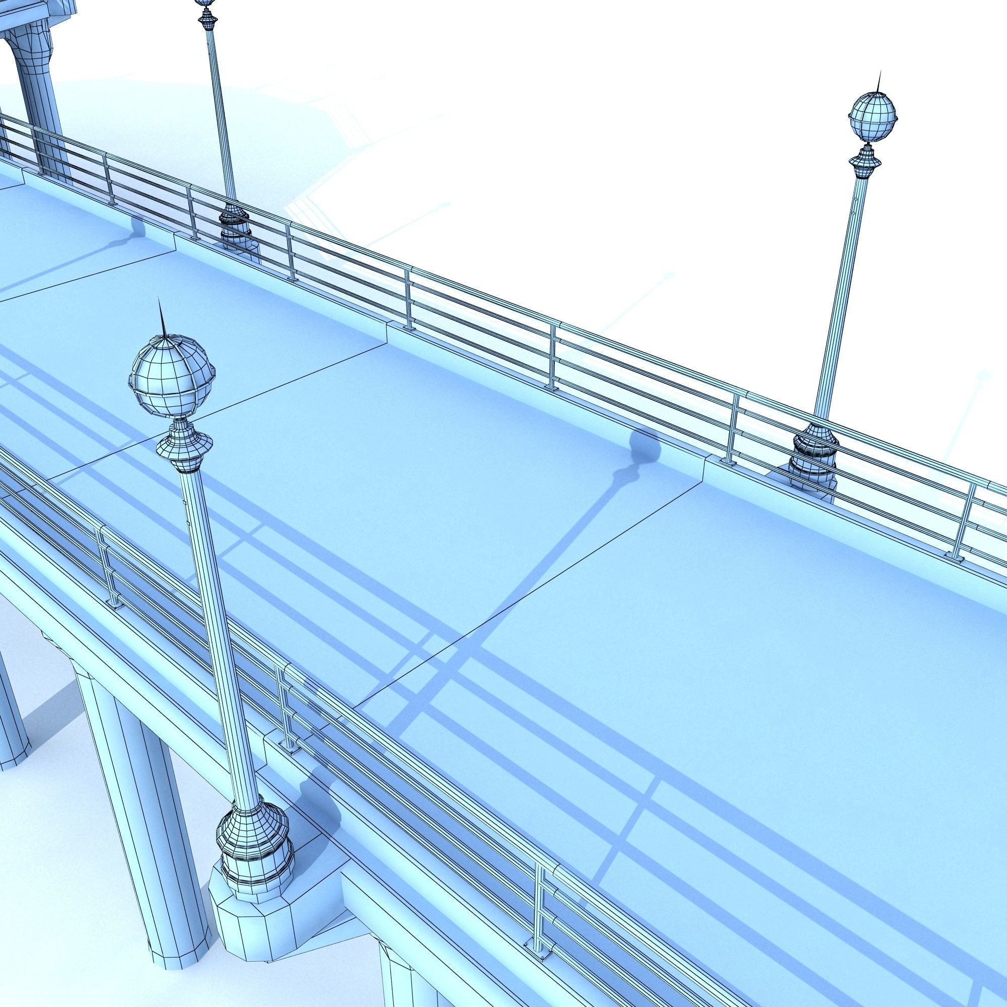 Manhattan Beach Pier Low-poly 3D model_15
