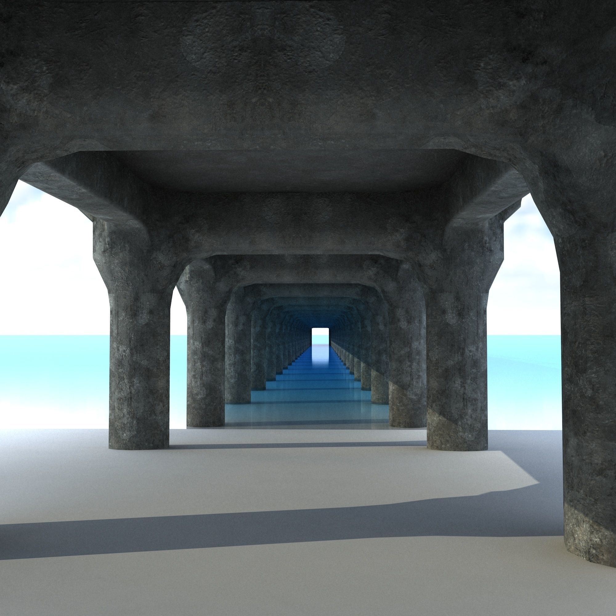 Manhattan Beach Pier Low-poly 3D model_11