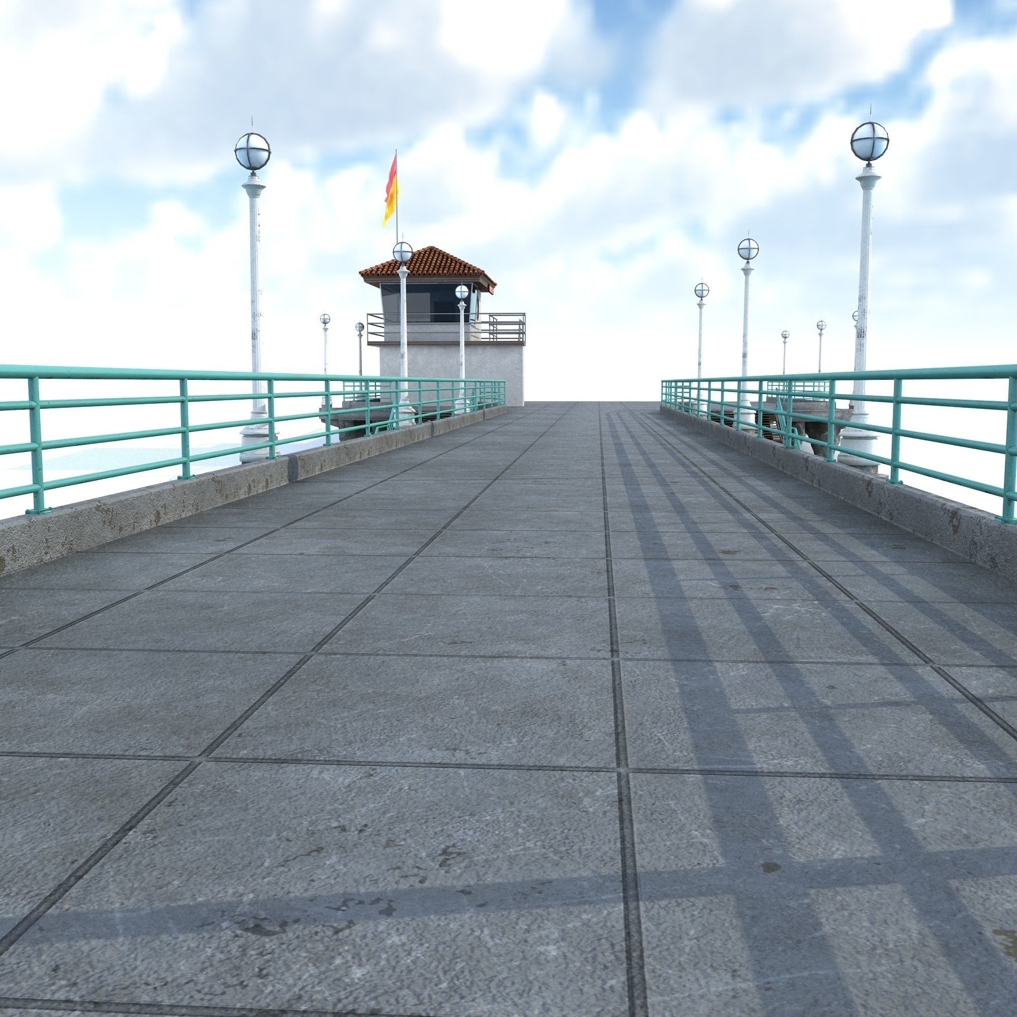 Manhattan Beach Pier Low-poly 3D model_9