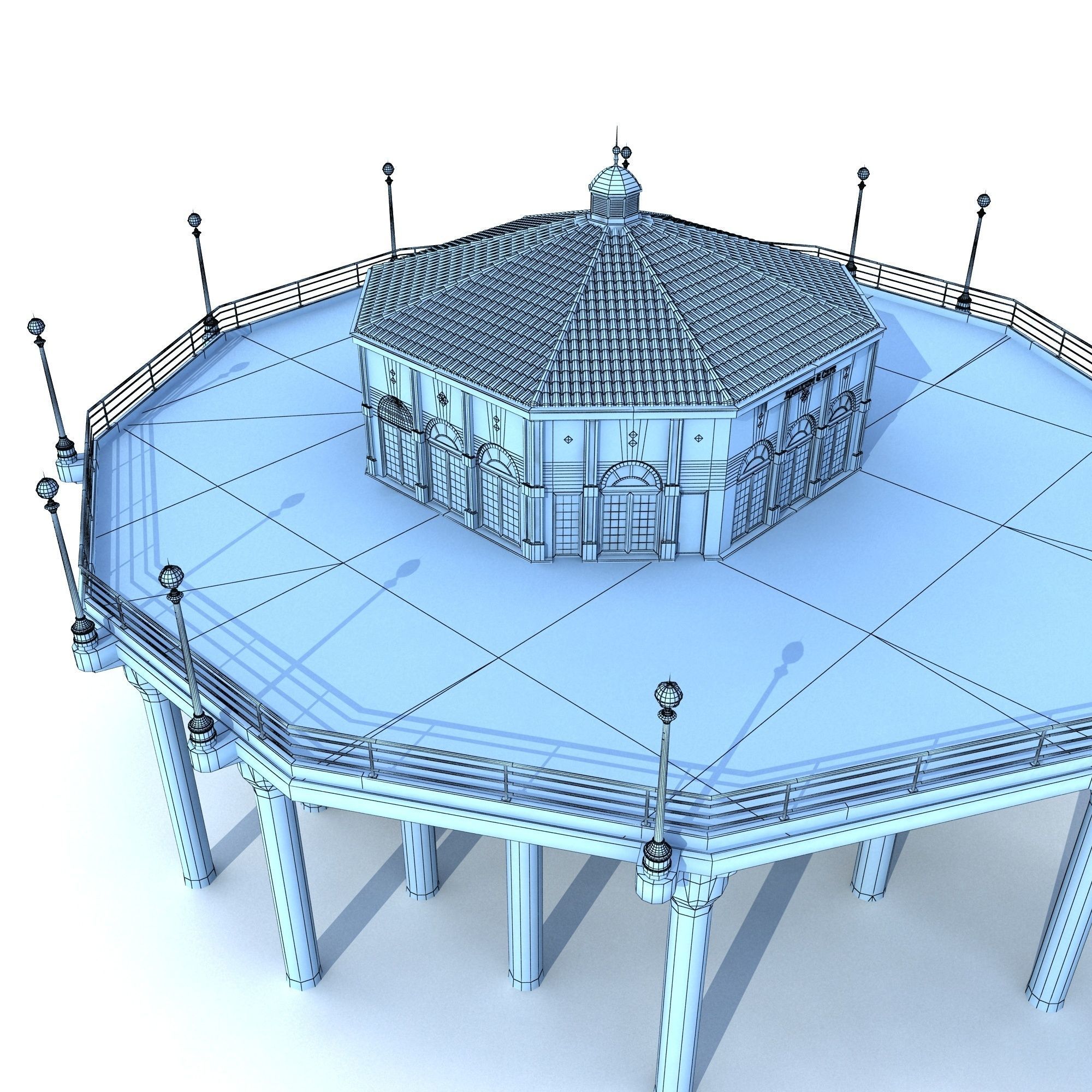 Manhattan Beach Pier Low-poly 3D model_17