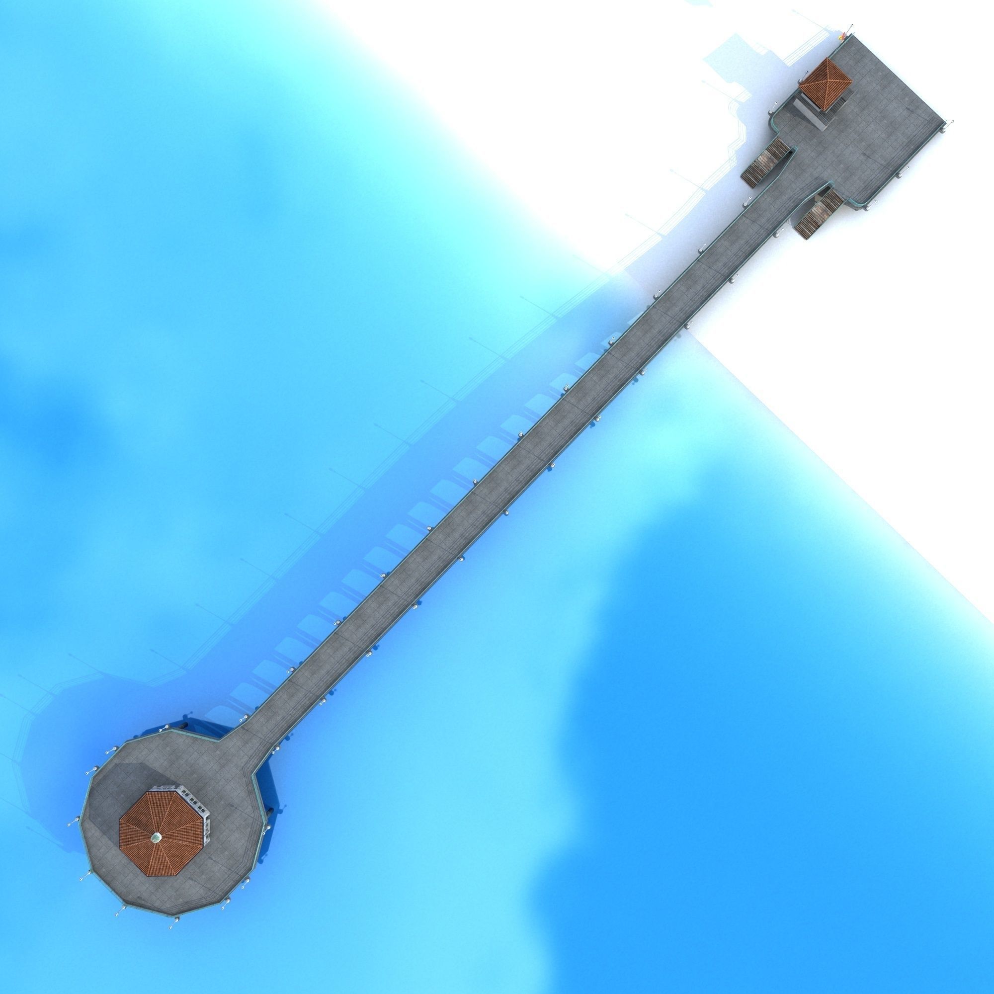 Manhattan Beach Pier Low-poly 3D model_10