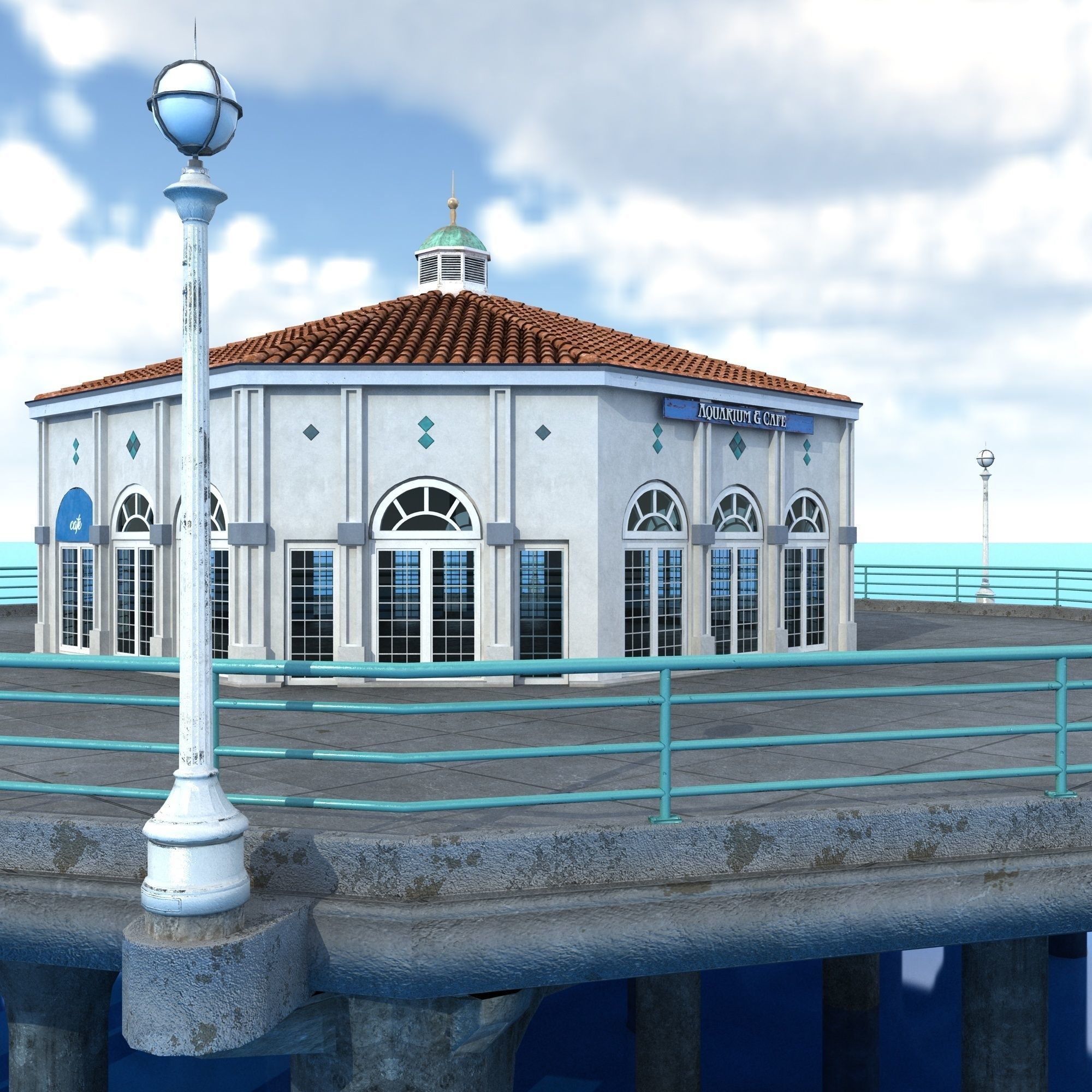 Manhattan Beach Pier Low-poly 3D model_14