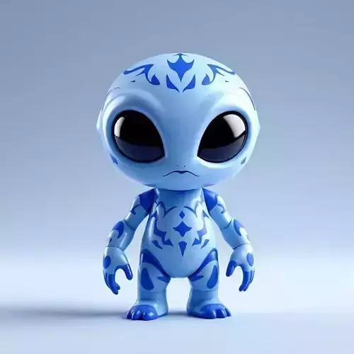 Stylized Cute Blue Alien Character