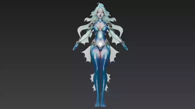 Female Fish Creature 3D Model