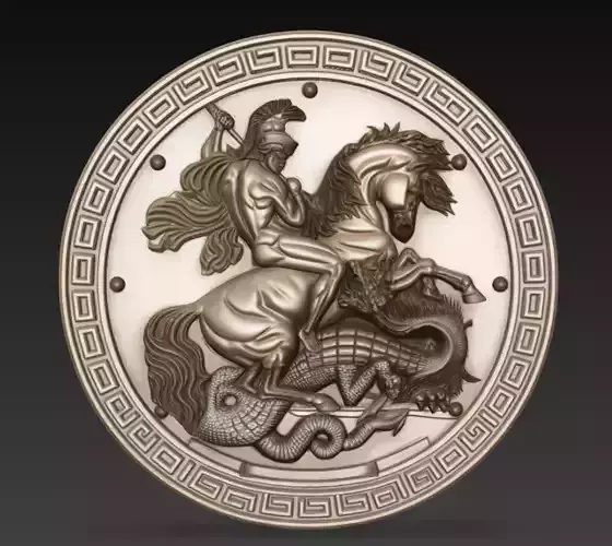 Saint George and the Dragon - Heroic Mythological Relief  Model