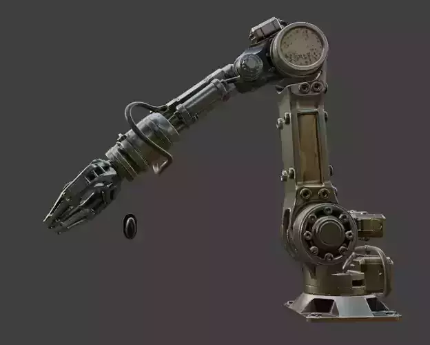 Industrial Robotic Arm PBR 3D Model High Detail