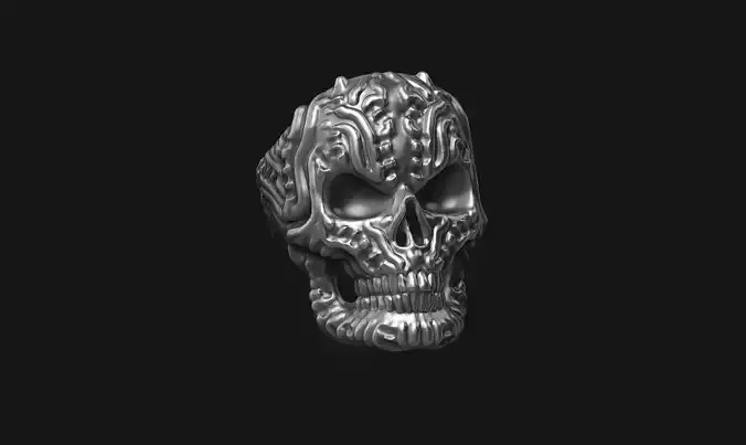 skull ring a32 