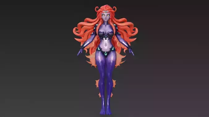 Female Fish Creature 3D Model