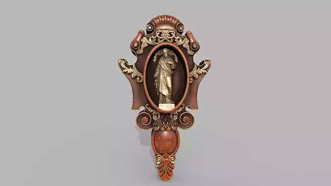 jesus wooden frame sculpture hi poly