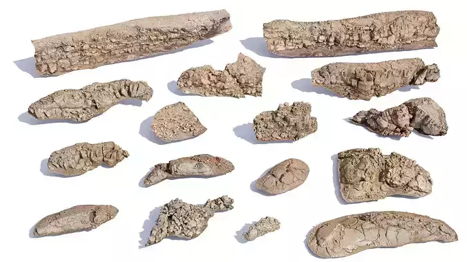 Rocks Cliffs Basalt Formations PBR Scans