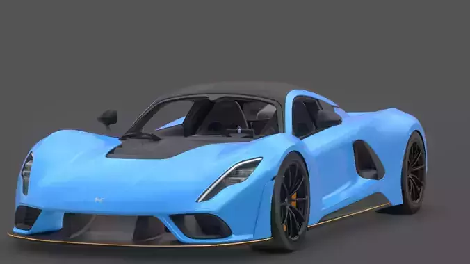 2021 Hennessey Venom F5 3D Model Hypercar American Engineering
