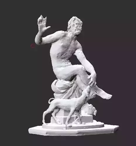lazarus 3D model statue of man holding dog
