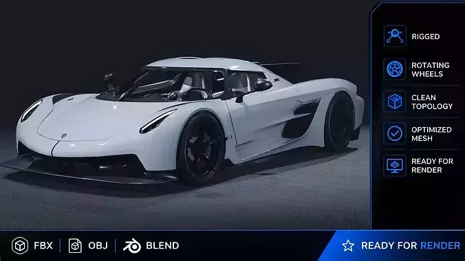 2021 Koenigsegg Jesko Absolut 3D Model Ultimate Speed Machine