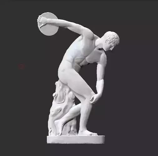 thrower 3D model statue of man holding frisbee 3D print model